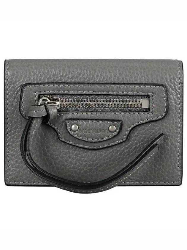 Luxury Balenciaga Trending 2025 Neo Classic Logo Tri-Fold Half Wallet Grey
