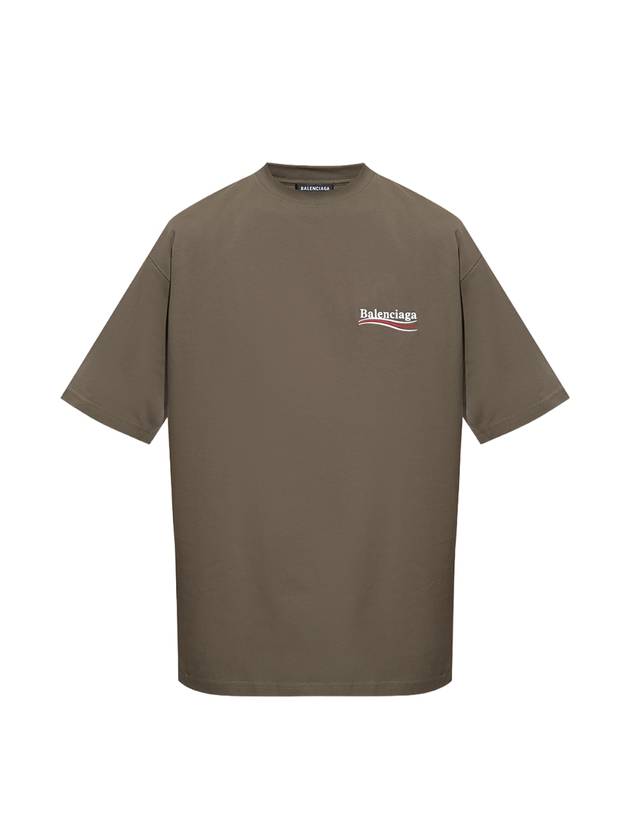 Luxury Balenciaga Trending 2025 Political Campaign Large Fit Short Sleeve Khaki