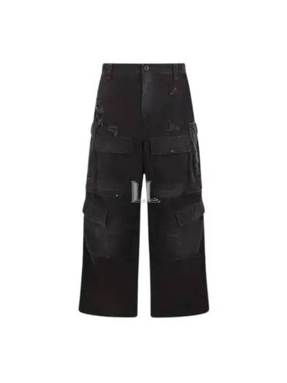 Luxury Balenciaga Trending 2025 Cargo Straight Pants Black