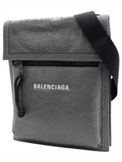 Luxury Balenciaga Trending 2025 Explorer Leather Cross Bag Grey