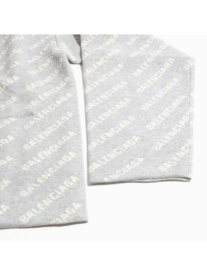 Luxury Balenciaga Trending 2025 All-Over Logo Cardigan Grey