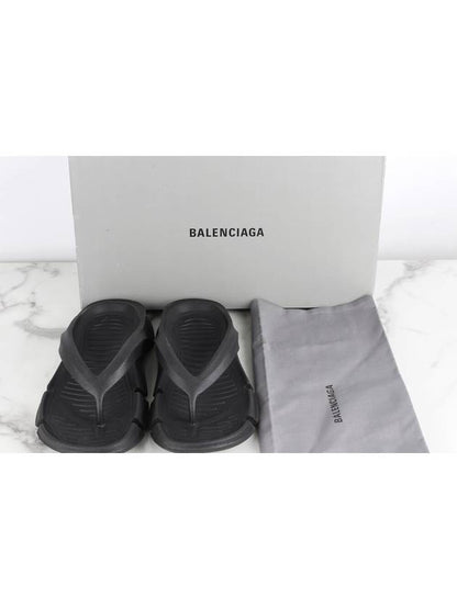 Luxury Balenciaga Trending 2025 Flip flop slippers black 36 230
