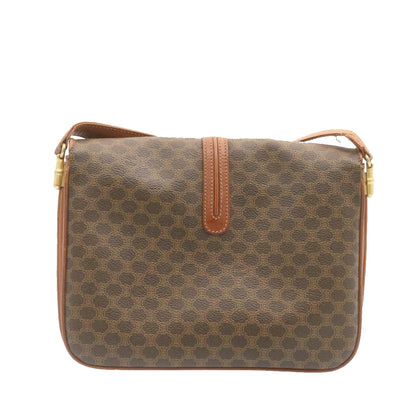 Luxury CELINE Macadam Canvas Shoulder Bag PVC Leather Brown  ai095