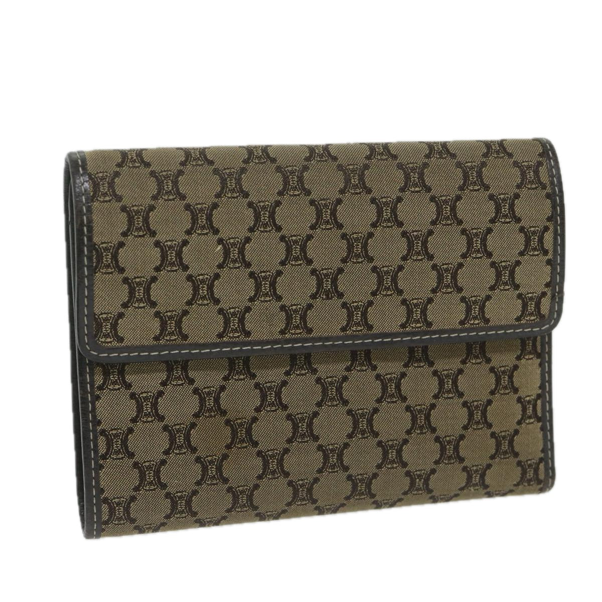 Luxury CELINE Macadam Canvas Wallet Beige  ai707