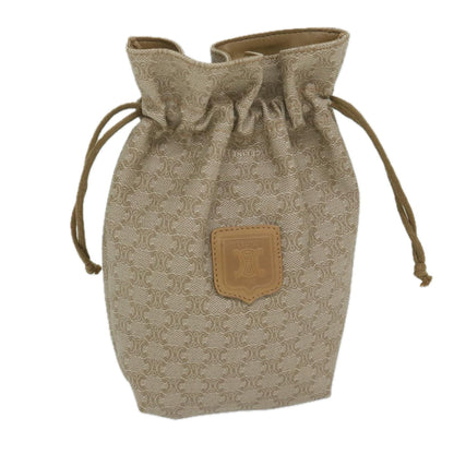 Luxury CELINE Macadam Canvas Drawstring Pouch Beige  ai715