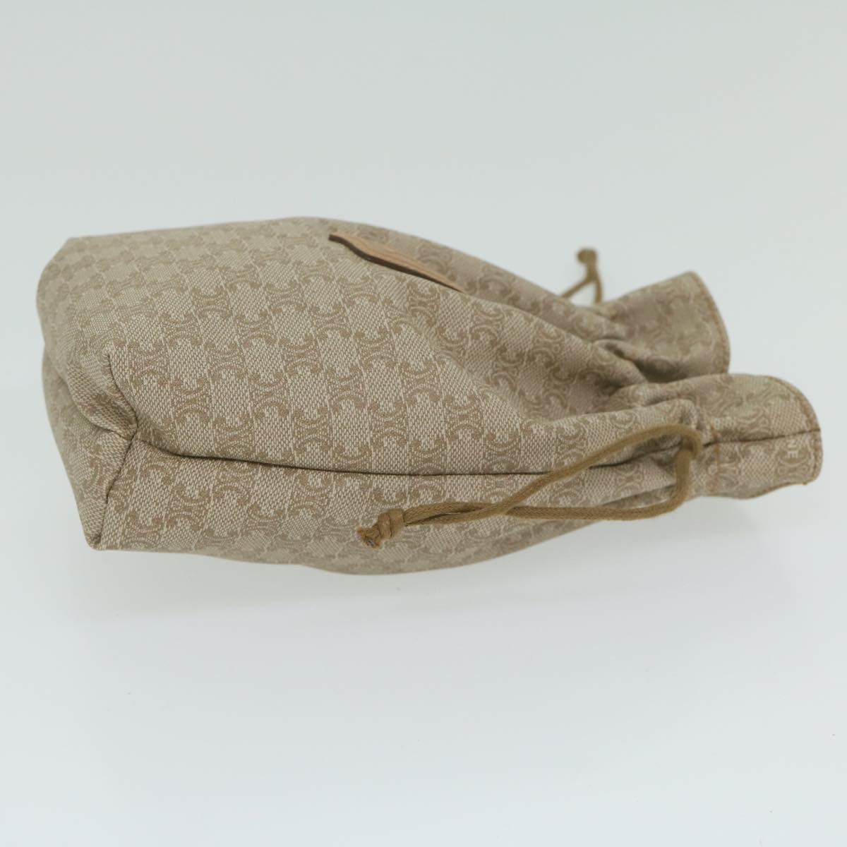 Luxury CELINE Macadam Canvas Drawstring Pouch Beige  ai715