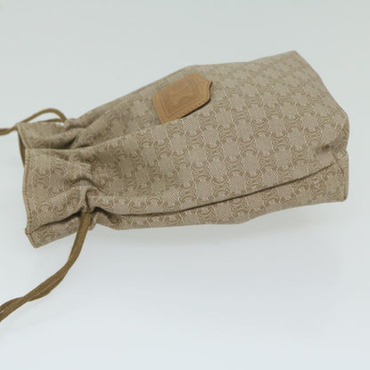 Luxury CELINE Macadam Canvas Drawstring Pouch Beige  ai715