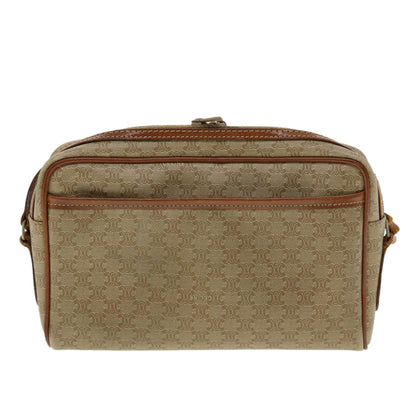 Luxury CELINE Macadam Canvas Shoulder Bag Beige  am3110