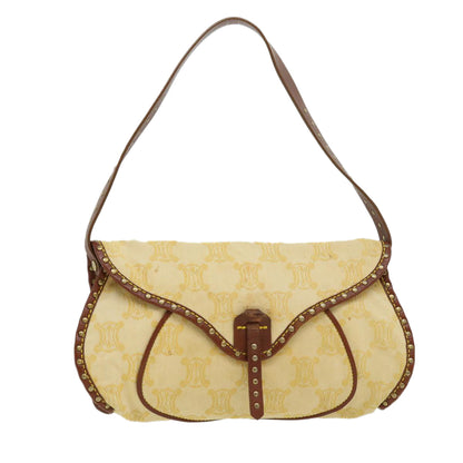 Luxury CELINE Paris Macadam Canvas Shoulder Bag Beige  am3138