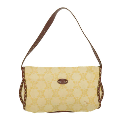 Luxury CELINE Paris Macadam Canvas Shoulder Bag Beige  am3138
