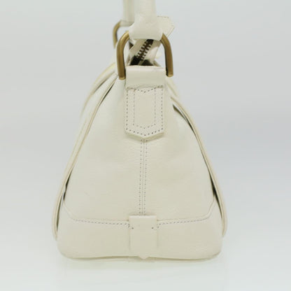 Luxury Burberry Shoulder Bag Leather White Auth am3357