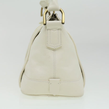 Luxury Burberry Shoulder Bag Leather White Auth am3357