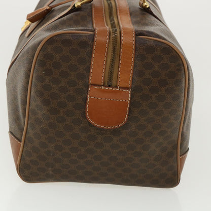 Luxury CELINE Macadam Canvas Boston Bag PVC Leather Brown  am3472