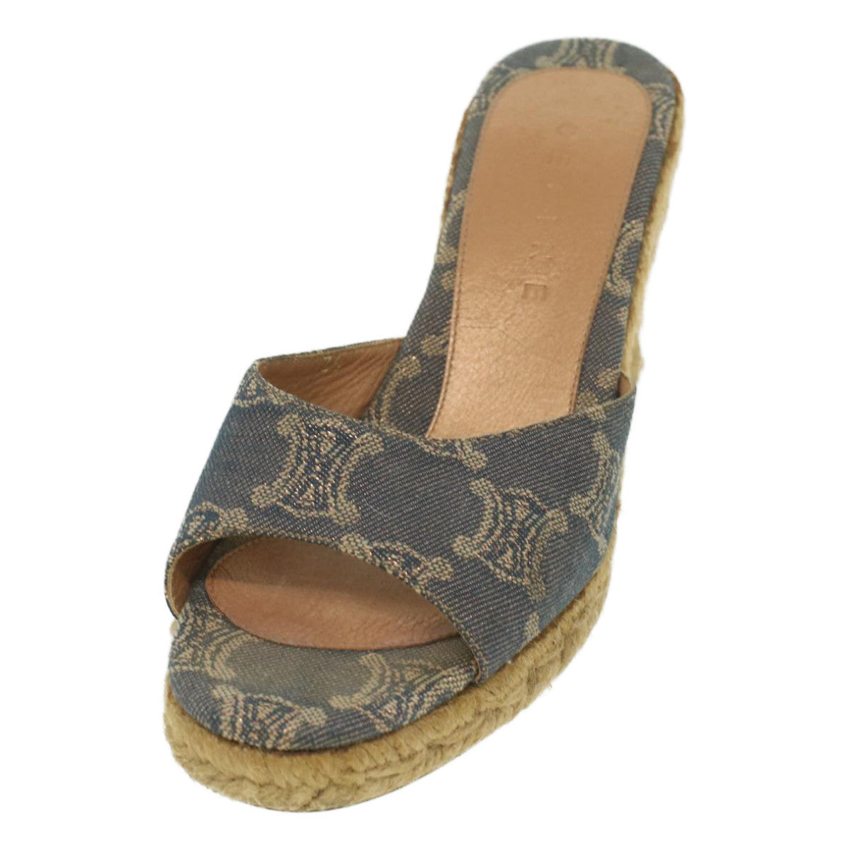 Luxury CELINE Paris Macadam Canvas pumps 9B Blue  am3772