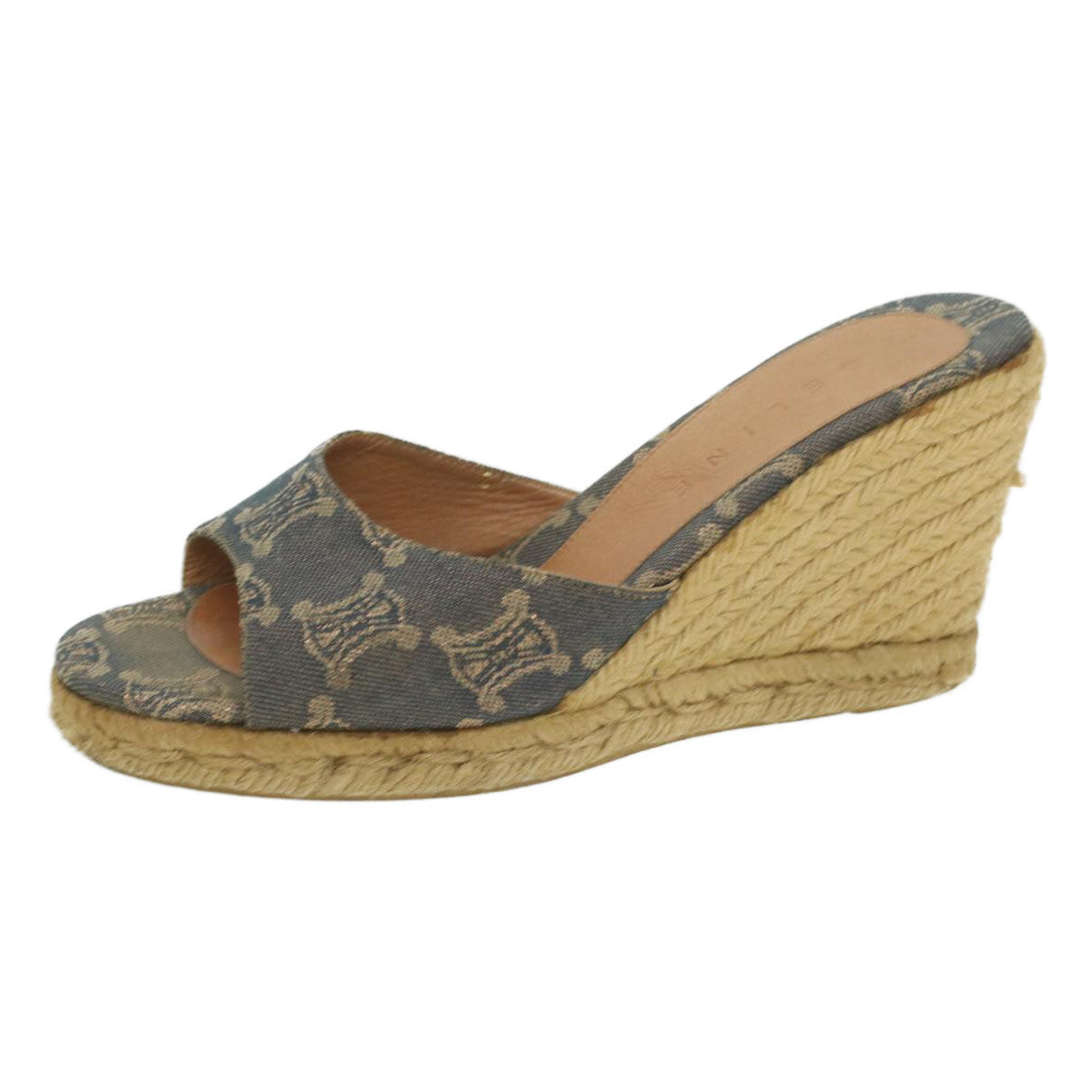 Luxury CELINE Paris Macadam Canvas pumps 9B Blue  am3772