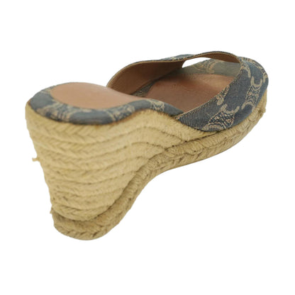 Luxury CELINE Paris Macadam Canvas pumps 9B Blue  am3772
