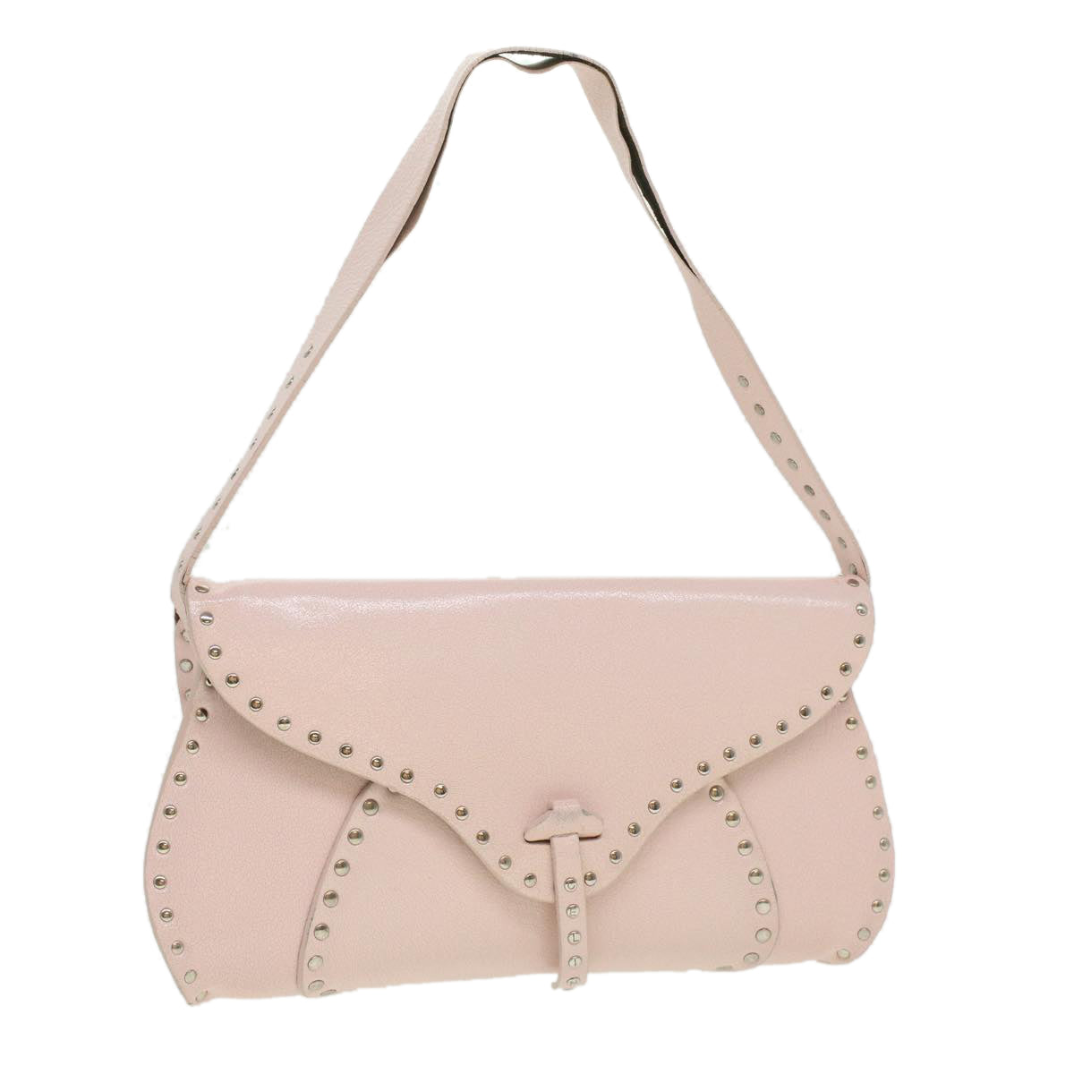 Luxury CELINE Studs Shoulder Bag Leather Pink CE00/23  am3799