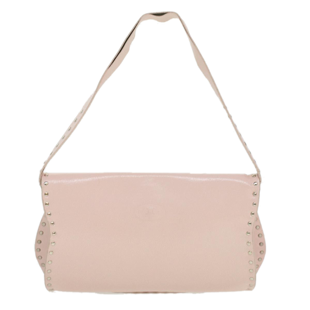 Luxury CELINE Studs Shoulder Bag Leather Pink CE00/23  am3799