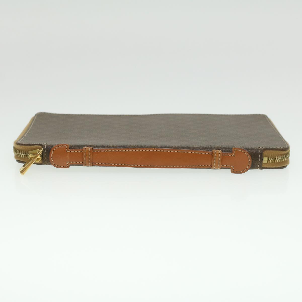 Luxury CELINE Macadam Canvas Travel Case PVC Leather Brown  am3943