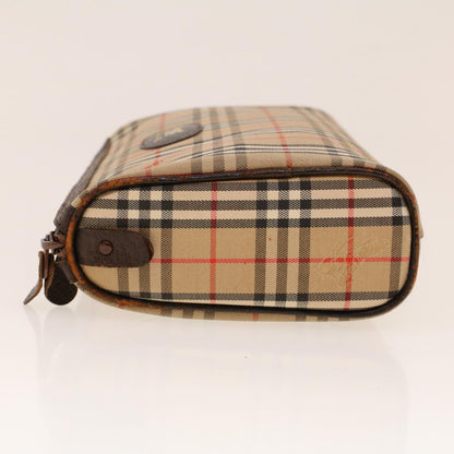 Luxury BurberrySs Nova Check Clutch Bag Nylon Beige Auth am4307