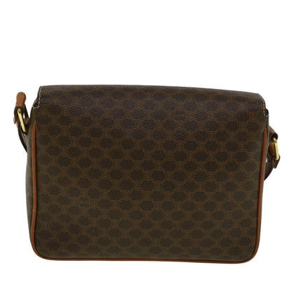 Luxury CELINE Macadam Canvas Shoulder Bag PVC Leather Brown  am5170