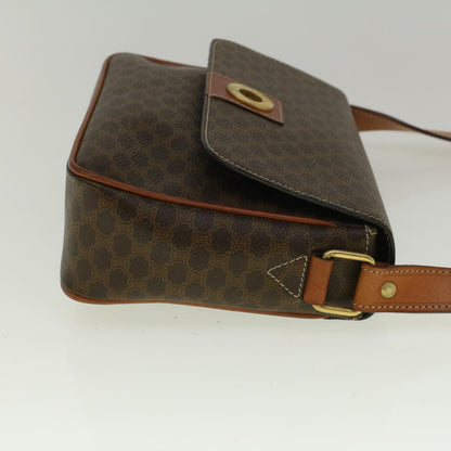 Luxury CELINE Macadam Canvas Shoulder Bag PVC Leather Brown  am5170