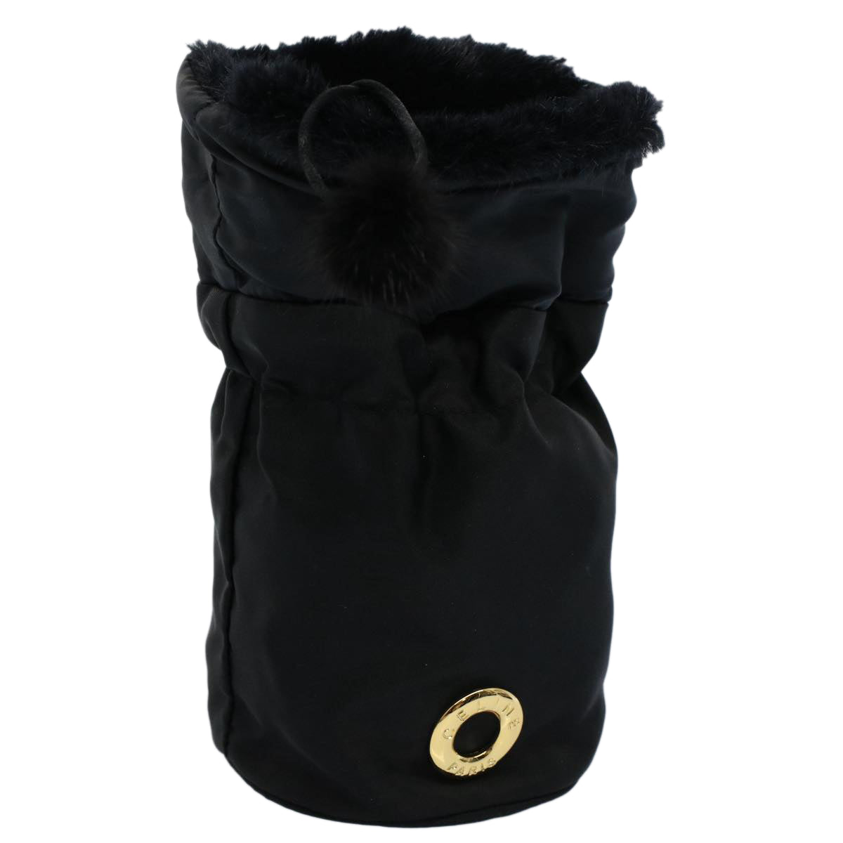 Luxury CELINE Circle Pouch Nylon Black  am5193