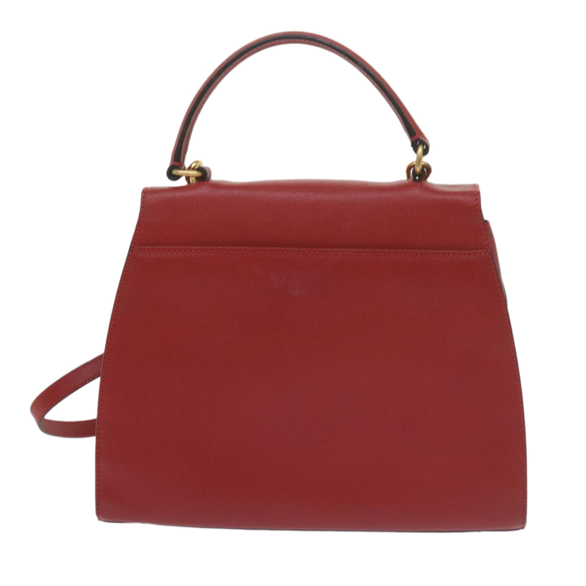 Luxury CELINE Hand Bag Leather 2way Red  am5388