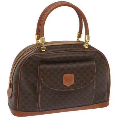 Luxury CELINE Macadam Canvas Hand Bag PVC Brown  am5897