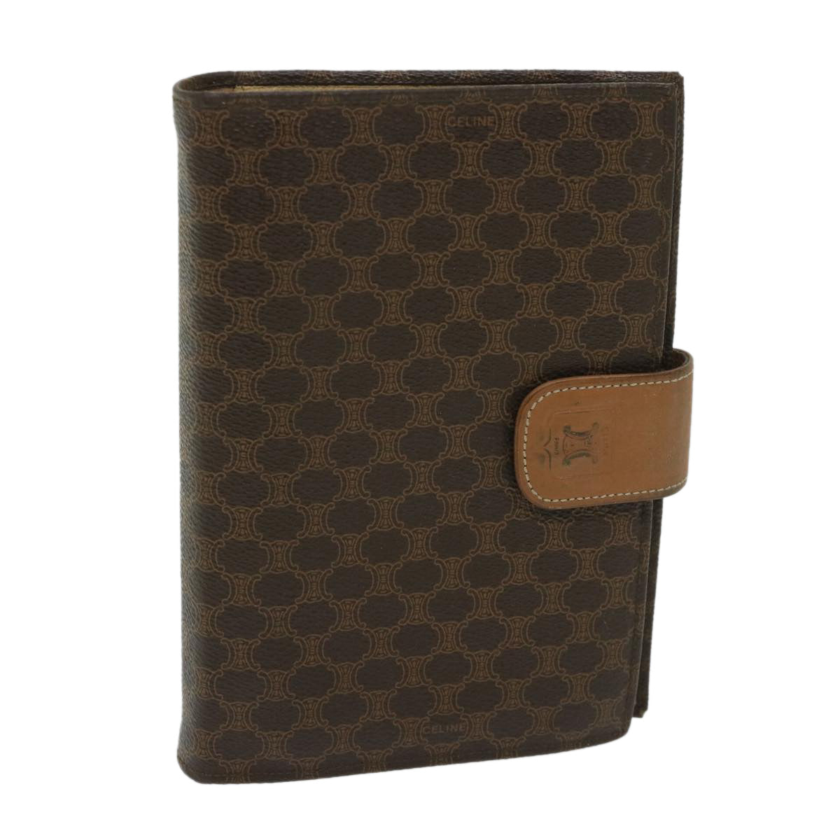 Luxury CELINE Macadam Canvas Day Planner Cover PVC Brown  am5982