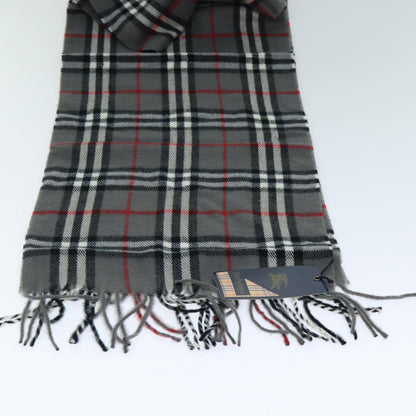 Luxury BurberrySs Nova Check Scarf Wool Gray Auth am6330