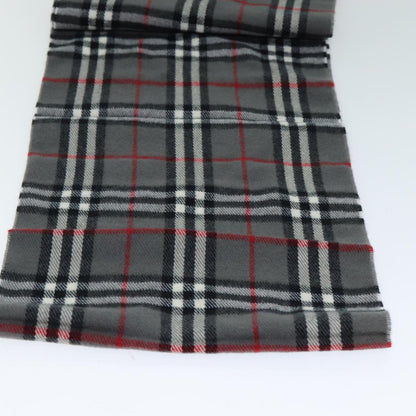 Luxury BurberrySs Nova Check Scarf Wool Gray Auth am6330