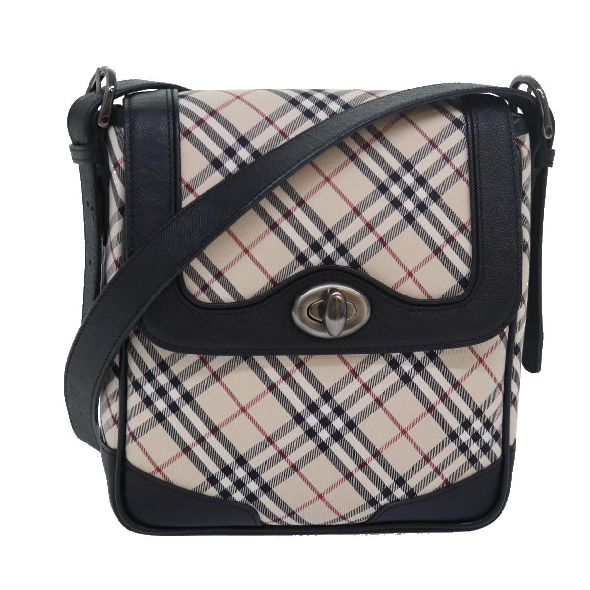 Luxury BurberrySs Nova Check Shoulder Bag Canvas Beige Auth am6582A