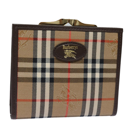 Luxury BurberrySs Nova Check Wallet Canvas Beige Auth am6671