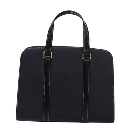 Luxury BurberrySs Hand Bag Leather Black Auth am6686