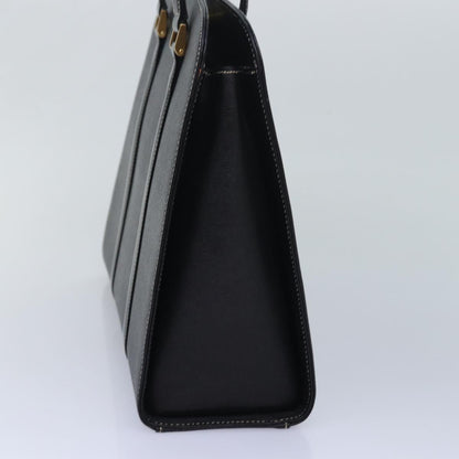 Luxury BurberrySs Hand Bag Leather Black Auth am6686