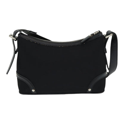 Luxury Burberry Nova Check Shoulder Bag Nylon Black Beige Auth am6696