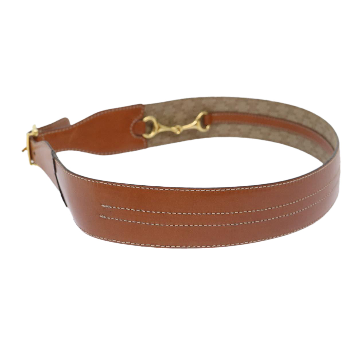 Luxury CELINE Macadam Canvas Belt 31.5"" Beige  ar10052B