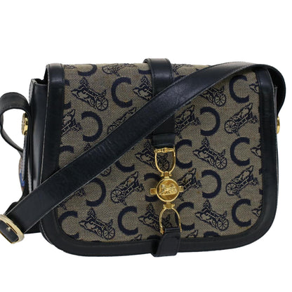 Luxury CELINE C Macadam Canvas Shoulder Bag Navy  ar10062