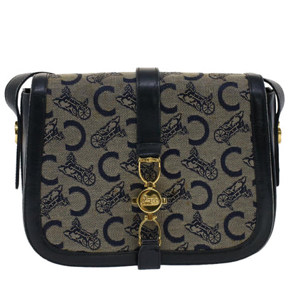 Luxury CELINE C Macadam Canvas Shoulder Bag Navy  ar10062