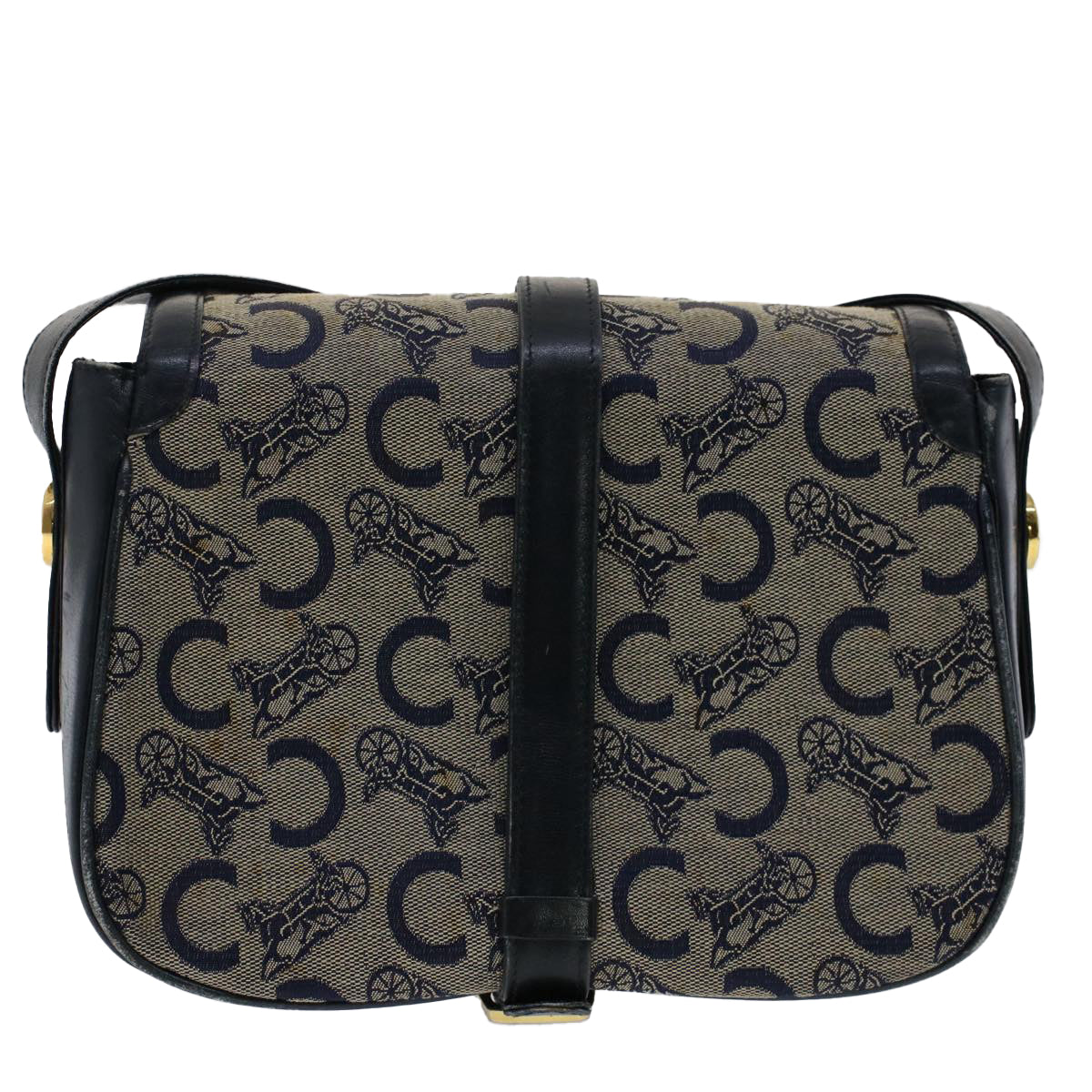 Luxury CELINE C Macadam Canvas Shoulder Bag Navy  ar10062