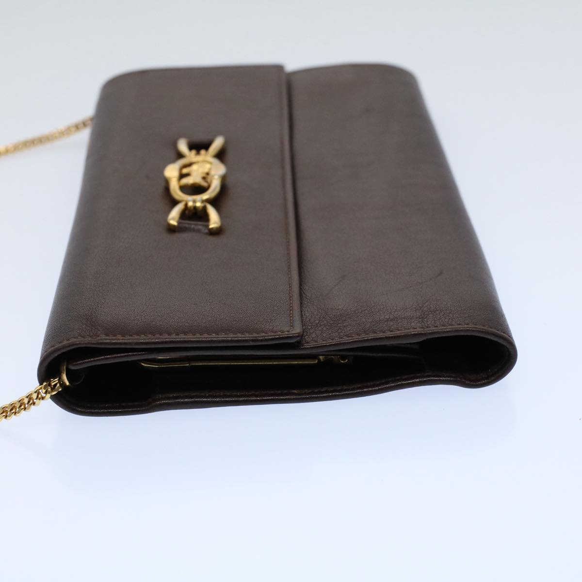 Luxury CELINE Horse Carriage Chain Wallet Leather Brown  ar10223