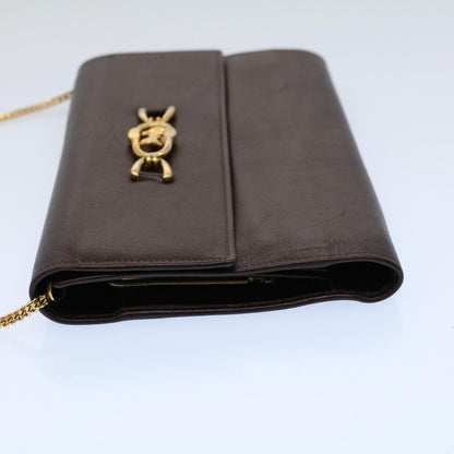 Luxury CELINE Horse Carriage Chain Wallet Leather Brown  ar10223