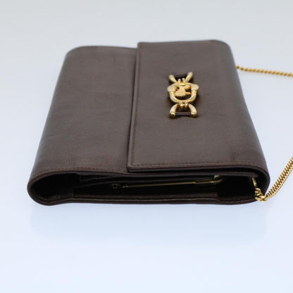 Luxury CELINE Horse Carriage Chain Wallet Leather Brown  ar10223