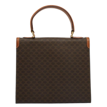 Luxury CELINE Macadam Canvas Hand Bag PVC Leather Brown  ar10248