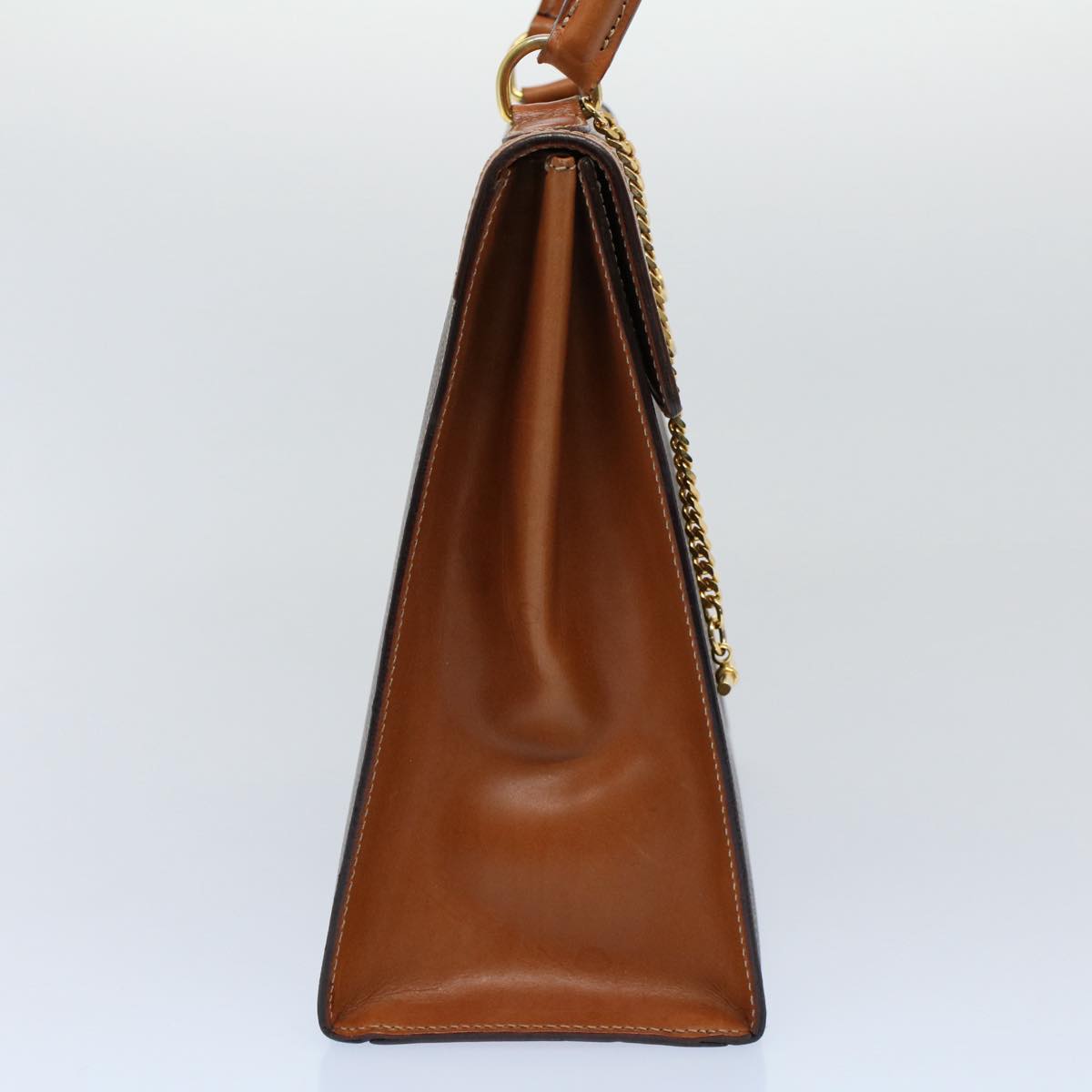 Luxury CELINE Macadam Canvas Hand Bag PVC Leather Brown  ar10248