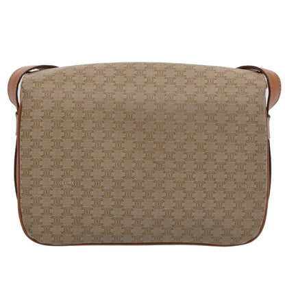 Luxury CELINE Macadam Canvas Shoulder Bag Beige  ar10274