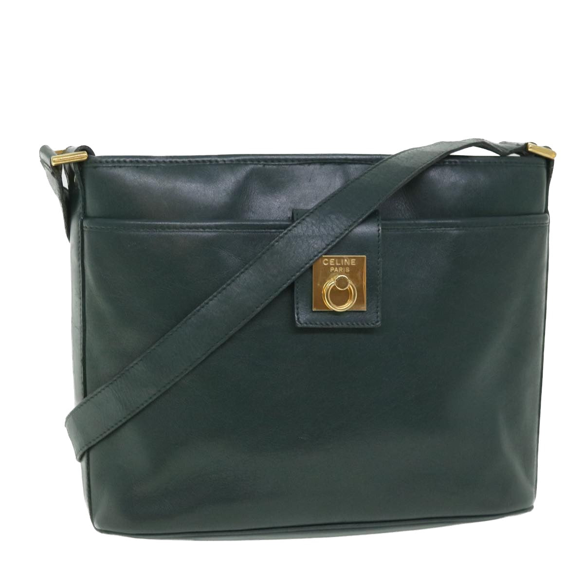Luxury CELINE Shoulder Bag Leather Green  ar10370B