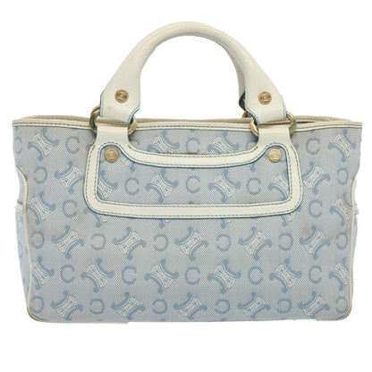 Luxury CELINE Paris Macadam Canvas Boogie Bag Hand Bag Light Blue  ar10376B