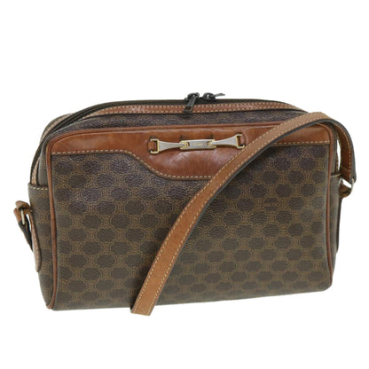Luxury CELINE Macadam Canvas Shoulder Bag PVC Leather Brown  ar10380B